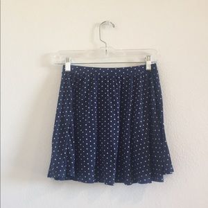 ASOS blue A line white dot skirt size US4